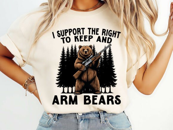 Arm Bears Gun Rights Funny T-Shirt: Bold Humor for Creative Projects
