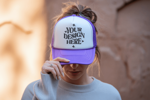Elevate Your Brand: The White and Purple Baseball Hat Mockup