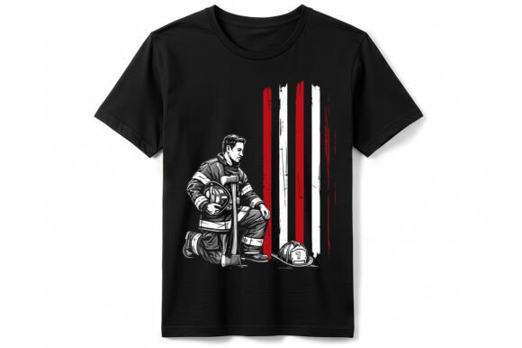 Firefighter Honor Tribute T-Shirt: A Design of Solemn Pride