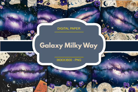 Galaxy Milky Way Junk Journal: Cosmic Backgrounds for Modern Creatives