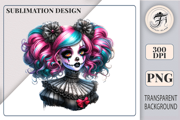 Gothic Halloween Clown Girl Clipart PNG: A Designer's Guide