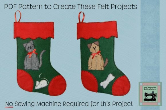 PDF Pattern for Felt Pet Stockings: A Handmade Holiday Project