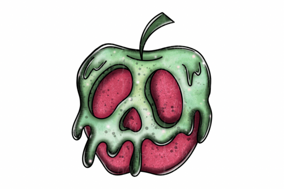 Poison Apple PNG: A Hand-Drawn Asset for Dark Fairy Tale Designs