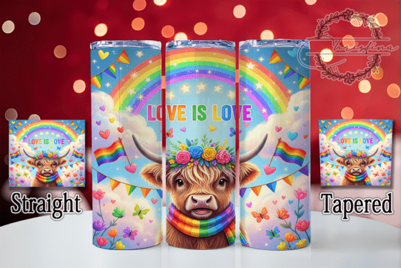 Rainbow Highland Cow Love is Love: A Design That Speaks Volumes