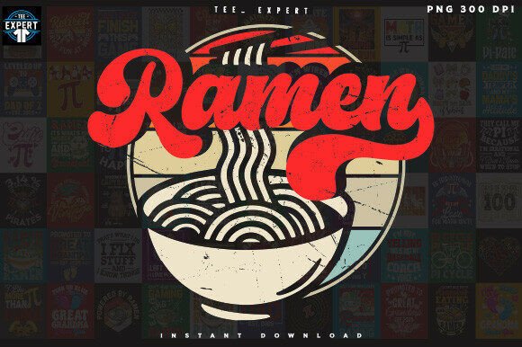 Retro Vintage Japanese Ramen Bowl: Spice Up Your Artwork