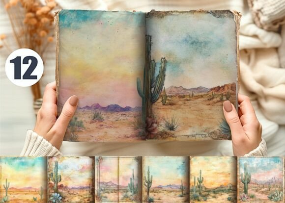 Watercolor Desert Junk Journal: A Warm & Scenic Digital Paper Pack